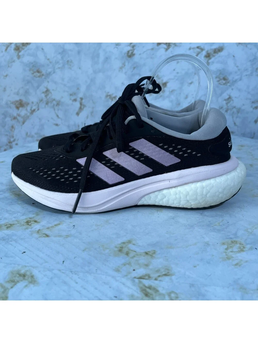 Adidas Supernova 2 Women's Size 6.5 Running Shoes Black Purple Athletic Sneakers